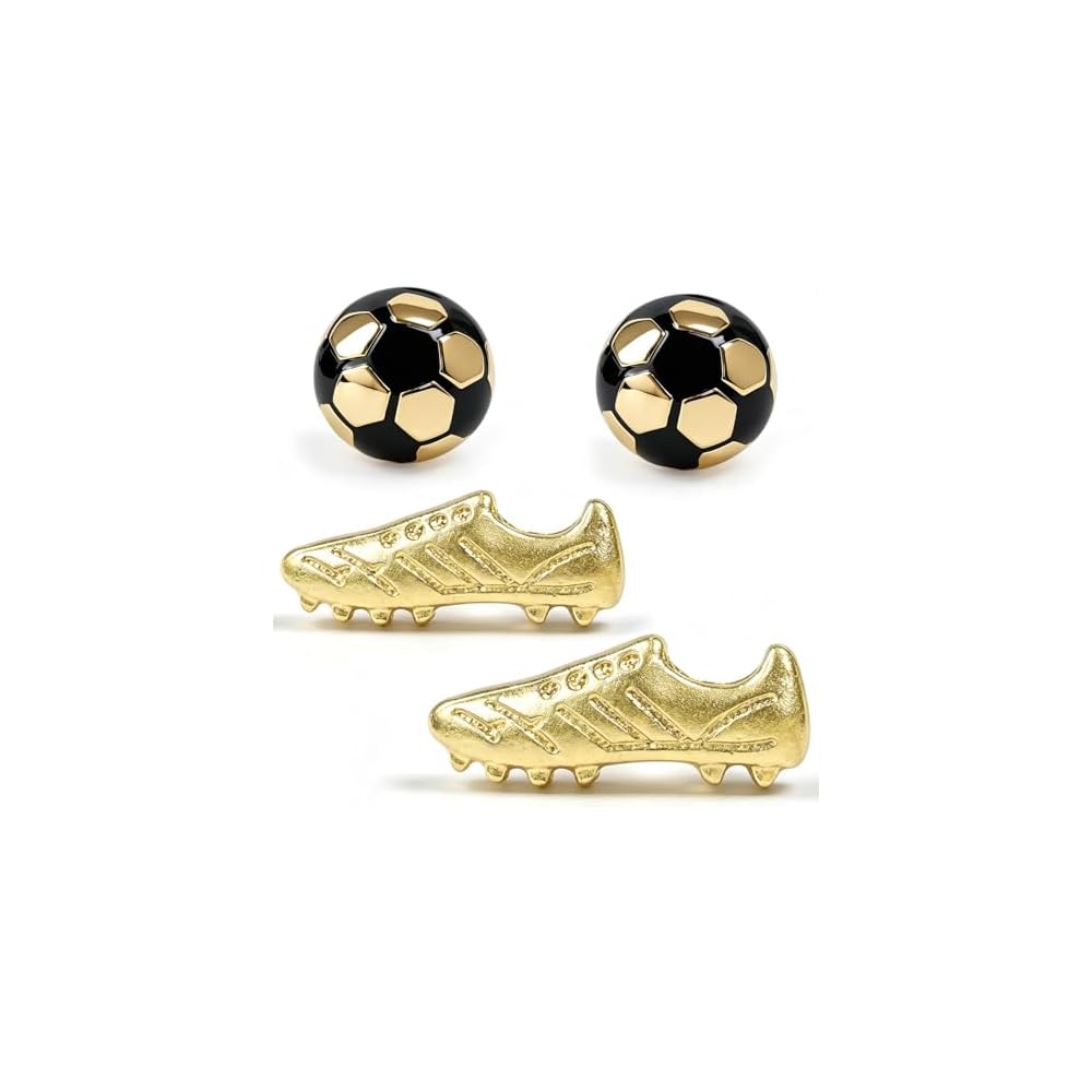 Sports Earrings for Women, 18K Gold Plated Stud Earring Set Jewelry Gifts