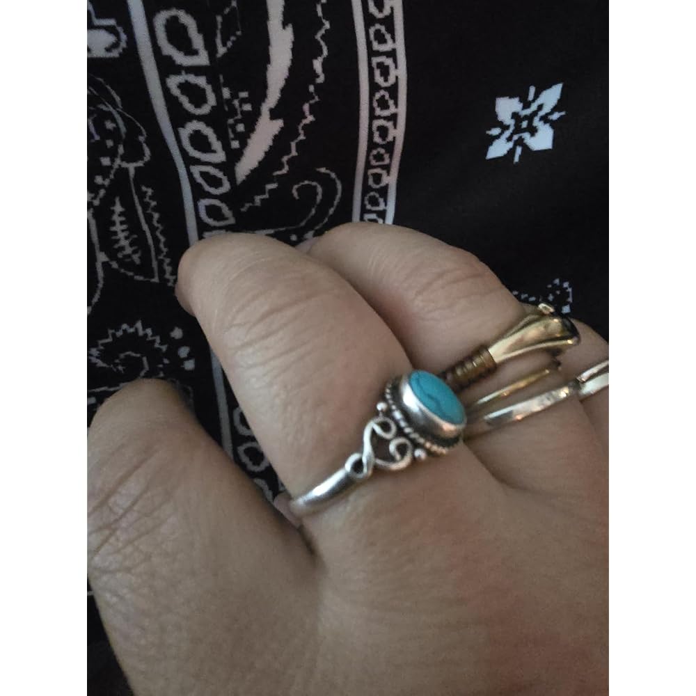 Turquoise Stone Ring 925 Sterling Silver Statement Ring For Women Handmade Gemstone Christmas Jewellery Gift For Her