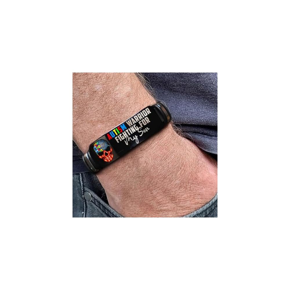 Autism Warrior Fighting for My Son Bracelet, Gift for Autism Dad, Autism Awareness Gift, Father’s Day Gift