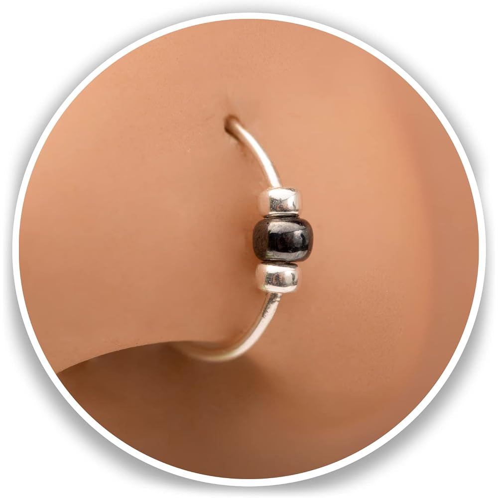 Tiny and Thin Silver Nose Ring - 24 Gauge 7 mm nose piercing hoop - sterling silver nose ring