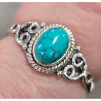 Turquoise Stone Ring 925 Sterling Silver Statement Ring For Women Handmade Gemstone Christmas Jewellery Gift For Her