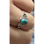 Turquoise Stone Ring 925 Sterling Silver Statement Ring For Women Handmade Gemstone Christmas Jewellery Gift For Her