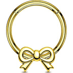 OUFER 316L Surgical Steel Bow Septum Rings, 16G Septum Piercing Jewelry